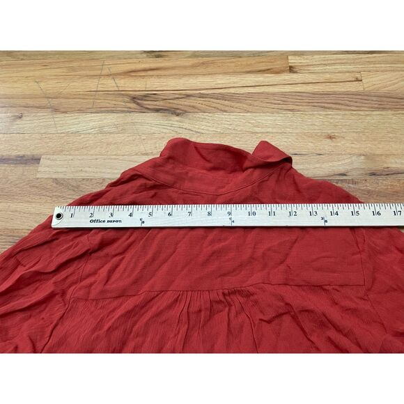 Soft Surroundings Women's S Orange Button-Up Rayon Tunic Shirt Casual Minimalist - Picture 8 of 10